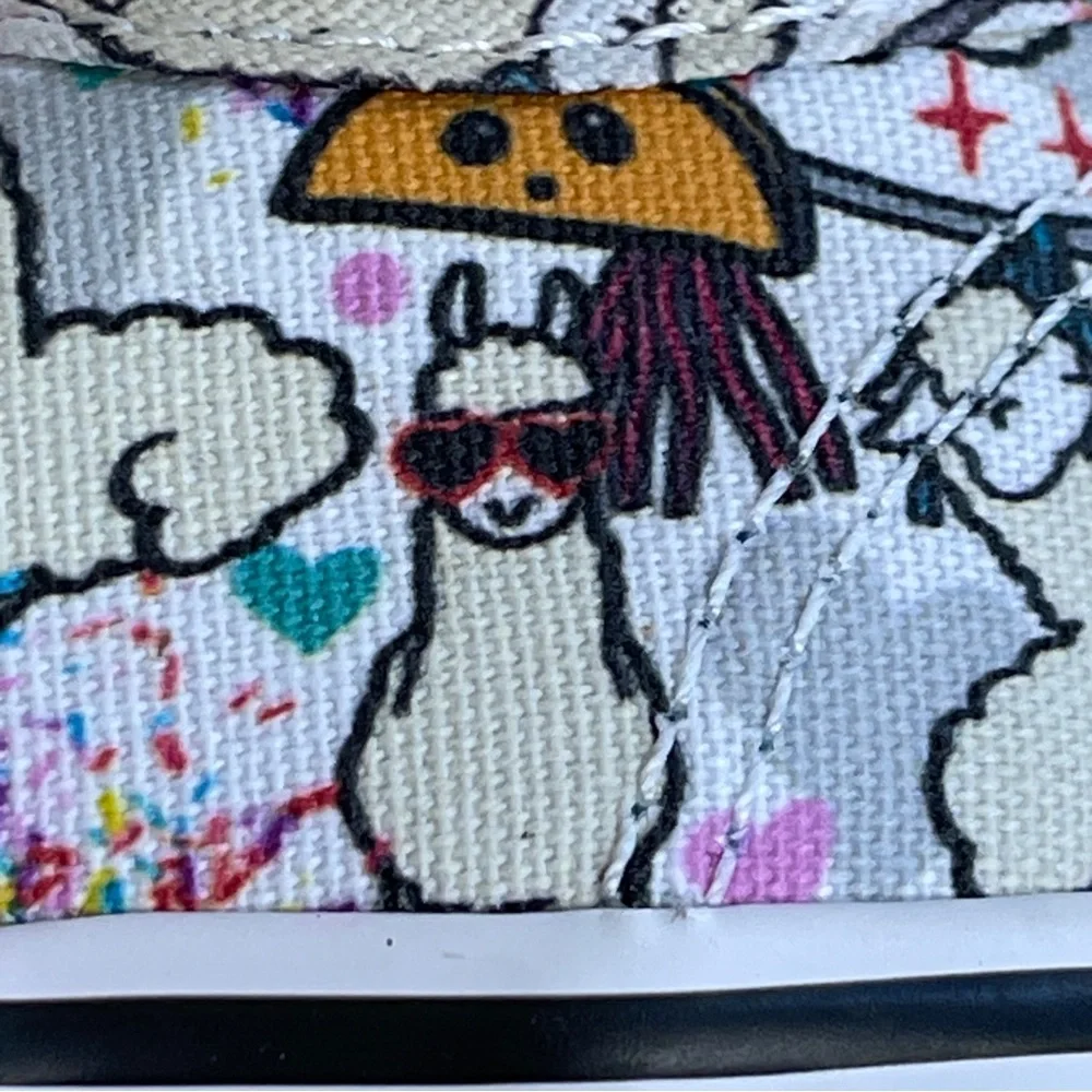 Vans Toddler Llama Taco Party Print Lace Up Athletic Sneakers Size 7.0